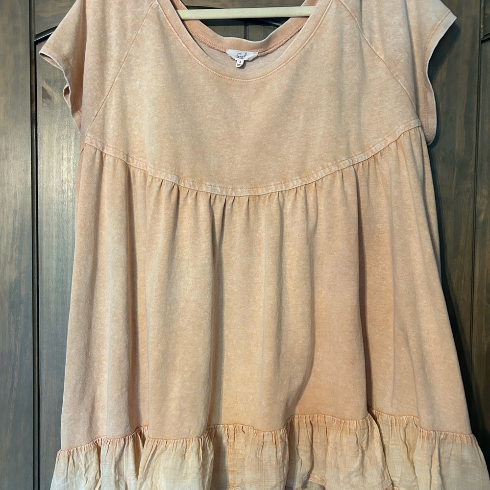 Easel Faded Terracotta Tunic Top